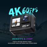 Camera de Acțiune Madynik™ 4K 60FPS – Ecran Dublu Touch 2"+1.3", WiFi, Unghi 170°, 2 Baterii, Geantă de Transport - imagine 5