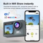 Camera de Acțiune Madynik™ 5K 30FPS Premium – Ecran Dublu Touch, WiFi, Unghi 170°, 2 Baterii, Geantă Transport - imagine 6