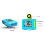 Camera de Acțiune pentru Copii Madynik™ HD 1080P – Ecran IPS 2", Rezistentă la Apă, Card 32GB, Albastru - imagine 19