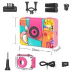 Camera de Acțiune pentru Copii Madynik™ HD 1080P – Ecran IPS 2", Rezistentă la Apă, Card 32GB, Roz - imagine 11