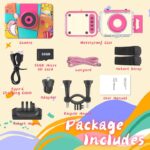 Camera de Acțiune pentru Copii Madynik™ HD 1080P – Ecran IPS 2", Rezistentă la Apă, Card 32GB, Roz - imagine 9