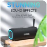 Boxă Portabilă Madynik™ Bluetooth 5.3, 4000 mAh – Impermeabilă IP54, TWS, Card MicroSD, USB-C, Lumini RGB, Negru - imagine 4