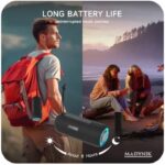 Boxă Portabilă Madynik™ Bluetooth 5.3, 4000 mAh – Impermeabilă IP54, TWS, Card MicroSD, USB-C, Lumini RGB, Negru - imagine 14