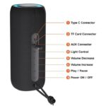 Boxă Portabilă Madynik™ Bluetooth 5.3, 4000 mAh – Impermeabilă IP54, TWS, Card MicroSD, USB-C, Lumini RGB, Negru - imagine 11