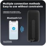 Boxă Portabilă Madynik™ Bluetooth 5.3, 4000 mAh – Impermeabilă IP54, TWS, Card MicroSD, USB-C, Lumini RGB, Negru - imagine 8