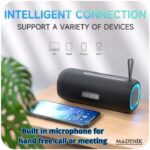 Boxă Portabilă Madynik™ Bluetooth 5.3, 4000 mAh – Impermeabilă IP54, TWS, Card MicroSD, USB-C, Lumini RGB, Negru - imagine 9