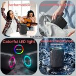 Boxă Portabilă Madynik™ Bluetooth 5.3, 4000 mAh – Impermeabilă IP54, Funcție TWS, MicroSD, USB-C, RGB, Negru (Model 2) - imagine 9