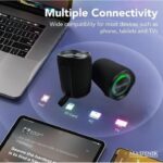 Boxă Portabilă Madynik™ Bluetooth 5.3, 4000 mAh – Impermeabilă IP54, Funcție TWS, MicroSD, USB-C, RGB, Negru (Model 2) - imagine 5