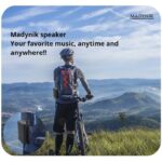 Boxă Portabilă Madynik™ Compactă, Bluetooth 5.3, 2000 mAh – IP54, TWS, MicroSD, USB-C, Lumini RGB, Gri - imagine 7