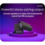 Boxă Portabilă Madynik™ Compactă, Bluetooth 5.3, 2000 mAh – IP54, TWS, MicroSD, USB-C, Lumini RGB, Gri - imagine 13