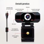 Camera Web Madynik™ Full HD 1080P – Plug & Play, Rotație 360°, Unghi 130°, Microfon Noise-Cancelling, Kit Complet - imagine 7