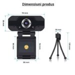 Camera Web Madynik™ Full HD 1080P – Plug & Play, Rotație 360°, Unghi 130°, Microfon Noise-Cancelling, Kit Complet - imagine 8