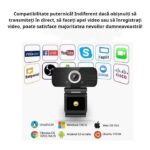 Camera Web Madynik™ Full HD 1080P – Plug & Play, Rotație 360°, Unghi 130°, Microfon Noise-Cancelling, Kit Complet - imagine 11