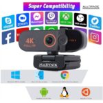 Camera Web Madynik™ 4K Full HD – Plug & Play, Rotație 360°, Unghi 130°, Microfon cu Reducere Zgomot, Kit Complet - imagine 9