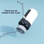 Dozator Electric de Apă Madynik™ cu 2 Adaptoare Universale – Portabil, Silențios, Baterie 1200 mAh, USB - imagine 3