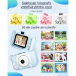 Aparat Foto Digital Madynik™ pentru Copii HD 1080P – Display IPS, Husă Silicon, Card 32GB, Stickere Incluse, Albastru - imagine 6