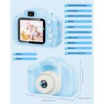 Aparat Foto Digital Madynik™ pentru Copii HD 1080P – Display IPS, Husă Silicon, Card 32GB, Stickere Incluse, Albastru - imagine 8