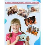 Aparat Foto Digital Madynik™ pentru Copii HD 1080P – Display IPS, Husă Silicon, Card 32GB, Stickere Incluse, Albastru - imagine 10