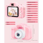 Aparat Foto Digital Madynik™ pentru Copii HD 1080P – Display IPS, Husă Silicon, Card 32GB, Stickere Incluse, Roz - imagine 8