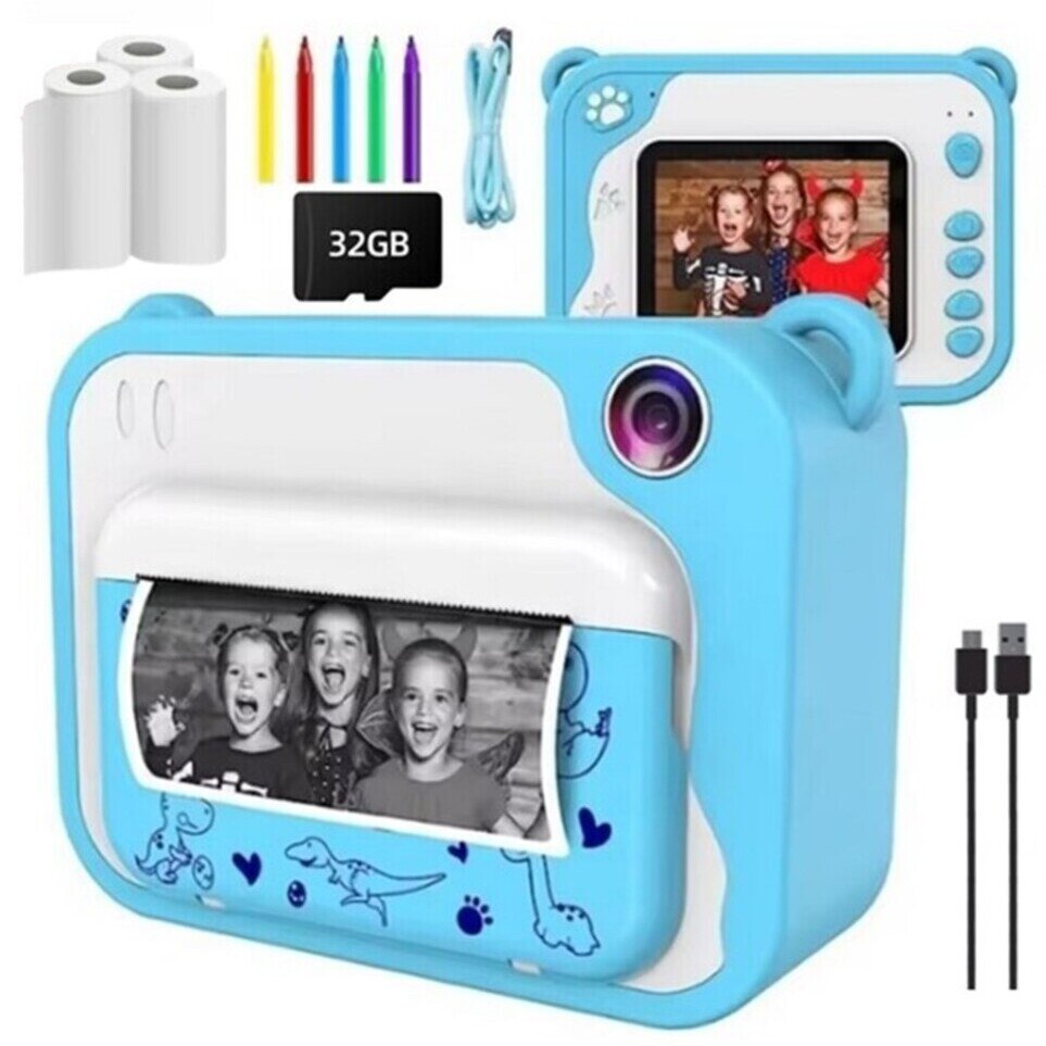 aparat foto copii printare instant albastru
