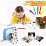 Aparat Foto pentru Copii Madynik™ cu Printare Instantă – HD 1080P, Ecran 2.4", Card 16GB, 3 Role Hârtie, Albastru-Alb - imagine 10