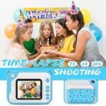 Aparat Foto pentru Copii Madynik™ cu Printare Instantă – HD 1080P, Ecran 2.4", Card 16GB, 3 Role Hârtie, Albastru-Alb - imagine 13