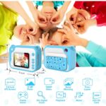 Aparat Foto pentru Copii Madynik™ cu Printare Instantă – HD 1080P, Ecran 2.4", Card 16GB, 3 Role Hârtie, Albastru-Alb - imagine 3