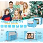 Aparat Foto pentru Copii Madynik™ cu Printare Instantă – HD 1080P, Ecran 2.4", Card 16GB, 3 Role Hârtie, Albastru-Alb - imagine 2
