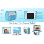 Aparat Foto pentru Copii Madynik™ cu Printare Instantă – HD 1080P, Ecran 2.4", Card 16GB, 3 Role Hârtie, Albastru-Alb - imagine 9