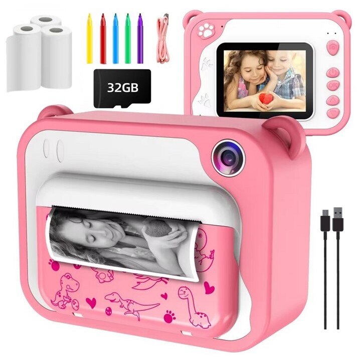 aparat foto copii printare instant roz