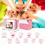Aparat Foto pentru Copii Madynik™ cu Printare Instantă – HD 1080P, Ecran 2.4", Card 16GB, 3 Role Hârtie, Roz-Alb - imagine 4