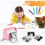 Aparat Foto pentru Copii Madynik™ cu Printare Instantă – HD 1080P, Ecran 2.4", Card 16GB, 3 Role Hârtie, Roz-Alb - imagine 14