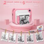 Aparat Foto pentru Copii Madynik™ cu Printare Instantă – HD 1080P, Ecran 2.4", Card 16GB, 3 Role Hârtie, Roz-Alb - imagine 8