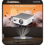 Videoproiector Madynik™ Full HD 1080P, 600 ANSI Lumeni – WiFi 6, Bluetooth, Android 11, 2 Difuzoare, Trepied Inclus - imagine 3