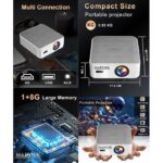 Videoproiector Madynik™ Full HD 1080P, 600 ANSI Lumeni – WiFi 6, Bluetooth, Android 11, 2 Difuzoare, Trepied Inclus - imagine 4