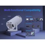 Videoproiector Smart Madynik™ cu WiFi 6 și Bluetooth 5.0 – Android 11, LED 130", Rotație 180°, Alb - imagine 4