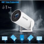 Videoproiector Smart Madynik™ cu WiFi 6 și Bluetooth 5.0 – Android 11, LED 130", Rotație 180°, Alb - imagine 5