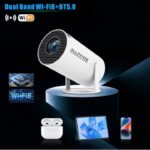 Videoproiector Smart Madynik™ cu WiFi 6 și Bluetooth 5.0 – Android 11, LED 130", Rotație 180°, Alb - imagine 8