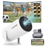 Videoproiector Smart Madynik™ cu WiFi 6 și Bluetooth 5.0 – Android 11, LED 130", Rotație 180°, Alb - imagine 13